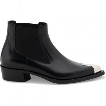 Alexander McQueen Men's Leather Ankle Boots in Black | Size 43 | 750380WIDY21081