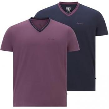 Doppelpack Herren T-Shirt Earl Edeley lila dunkelblau 5XL