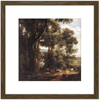Artery8 John Constable “Goatherd Scene” 8x8 Brown Framed Wall Picture