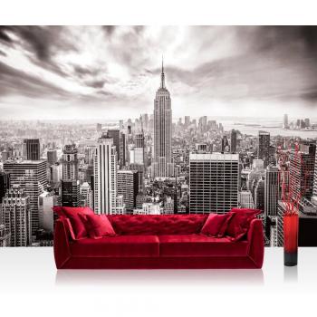 Graue Skyline Fototapete 400x280 cm – Building Tower Design