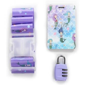 Lila Kit de seguridad de equipaje con diseño de sirenas DAM