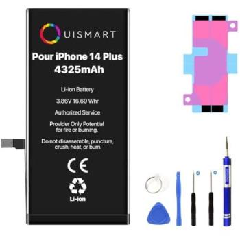 Source d’énergie 4325 mAh Ouismart compatible iPhone 14 Plus – 3,7 V