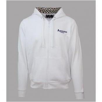 Aquascutum Weißer Kapuzenpullover mit Logo XL