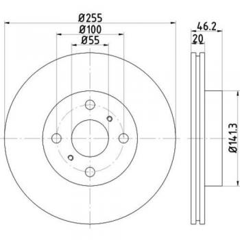 Brake Disc 8DD 355 116-411 Hella