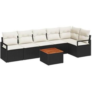 VidaXL 7-teiliges Garten Sofa Set mit Akazie und Kissen