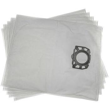VHBW 5x Replacement Dust Bag for Kärcher WD 3-18 S, Microfleece, White