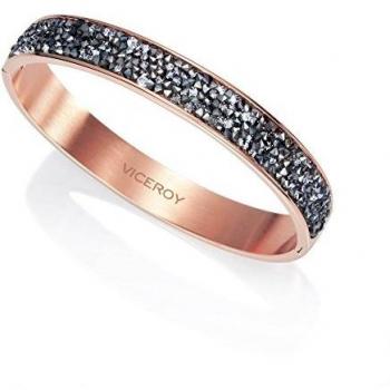 Pulsera Viceroy Fashion de Acero Rosado con Cristales Negros y Grises