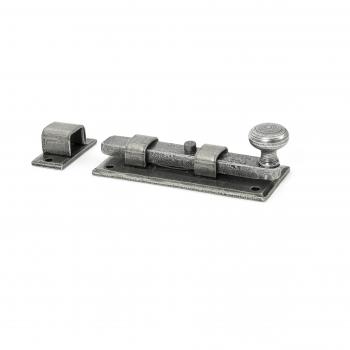 Pewter 4-inch Handmade Straight Knob Door Bolt