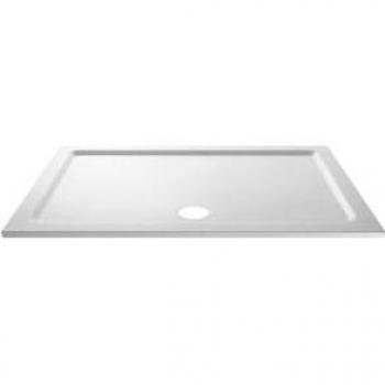 Nuie White Rectangular Shower Tray with Centre Edge Waste