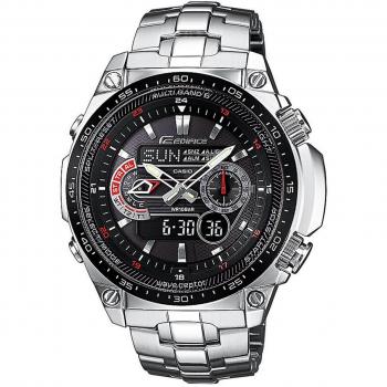 Casio ECW‑M300EDB – Herren-Quarz-Uhr, analog & digital, edelstahlgestelltes Armband