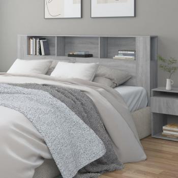 Grey Sonoma Headboard Cabinet 200x18.5x104.5 cm by vidaXL