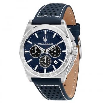 Montre Maserati Velocita – Design Bleu, Bracelet Cuir