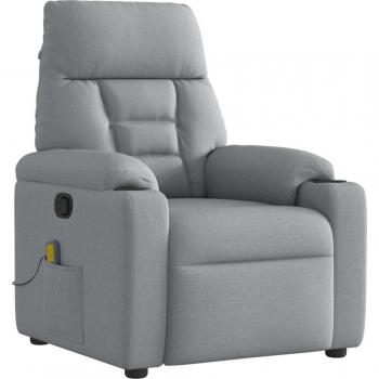 Siège Zen Gris Clarté Tissu Massant vidaxl