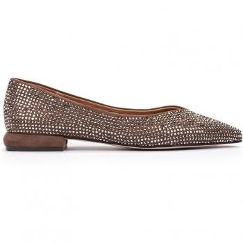 Zapatos de Mujer con Brillos en Marrón