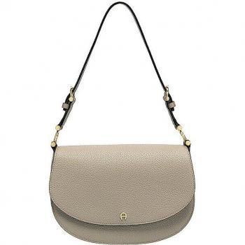Aigner Delia Leather Shoulder Bag in Beige