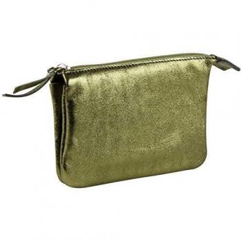 Pochette Cuirisée CLAIREFONTAINE 13x9 cm vert, 2 compartiments