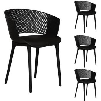 IDIMEX Outdoorstuhl OLINDO (4 St), Wetterfeste Schalenstühle für Garten