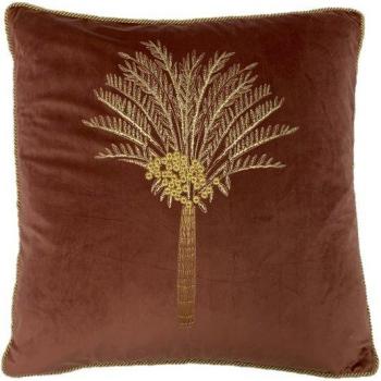 One-Size Desert Palm Velvet Feather Cushion – Rose Pattern