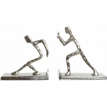 Stilvolle Buchstützen aus Aluminium (2er Set) (16 x 8,4 x 15 cm)