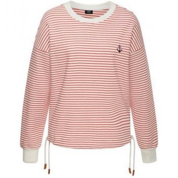 H.I.S Sweatshirt „Kordel‑Saum“ – Rot, sanftes Weiß, Größe 36/38
