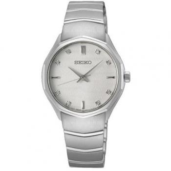Diamant Witte Seiko Caprice 30mm Horloge