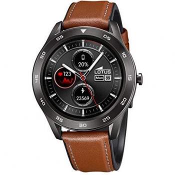 Lotus Smartime 47 mm Herren Uhrenmodell – Edelstahlkörper, braunes Ledergürtel