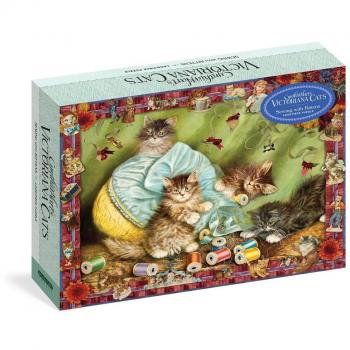 Cynthia Harts Victoriana Cats Sewing with Kittens 1000Piece Puzzle by Cynthia Hart