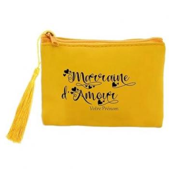 Porte‑Monnaie et Clés Taperso – Design Marraine d’Amour – Jaune