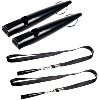 Sifflet de dressage de chien noir 210.5 avec lanière (paquet de 2)
