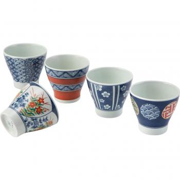 Hasami‑Ware Dark Blue Teacups – 5‑Piece Set (250 ml)