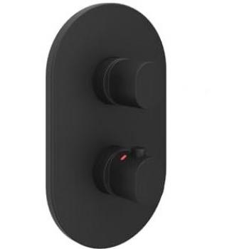 Mitigeur thermostatique encastré 2 sorties Noir – Ravak Chrome II