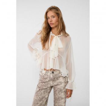 Camicetta Eleganza Volante Stradivarius Ecru S