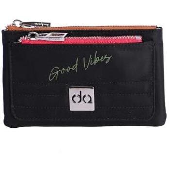 Cartera Don Algodón Pavia negra para mujer con cremallera