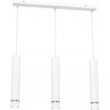 Éclairage suspendu bandeau tube – 3x GU10, îlot chromé blanc