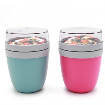 Mepal 2 x Ellipse Lunchpot, 500ml, Polypropylen, Nordic Green/Pink