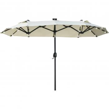 Parasol en acier avec 35 LED, beige