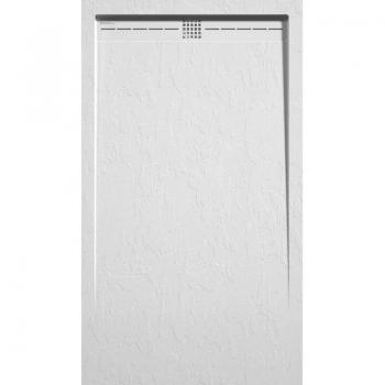 Plato de Ducha Arco Blanco 80x90cm, Rejilla en Pizarra – Modelo STANO