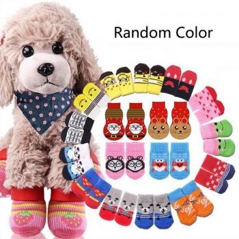 4pcs Cute Dog Socks for Indoor Wear