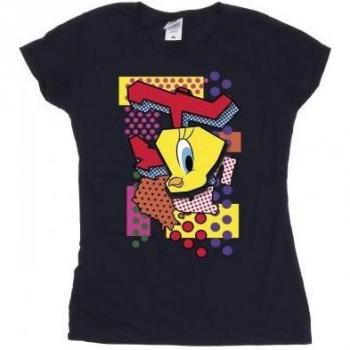 Looney Tunes Damen Tweety Pop Art T-Shirt navy
