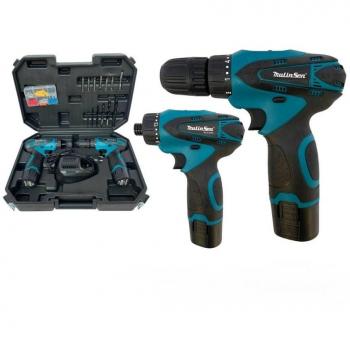 Set di Trapano e Avvitatore a Batteria Doppia 18V con Accessori