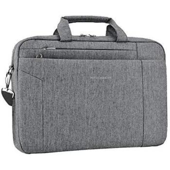 KROSER Laptop Bag 15.6 Inch Briefcase Shoulder Messenger Bag Water Repellent Laptop Bag Satchel Tablet Bussiness Carrying Handbag Laptop Sleeve for Women and Men-Grey