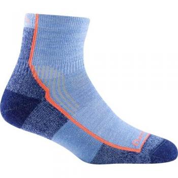 Darn Tough Damen Vandringssocken 1/4 mit Polsterung Blau Größe L