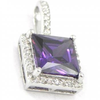 Pendentif Argent Rhodié Améthyste 'Celestina'