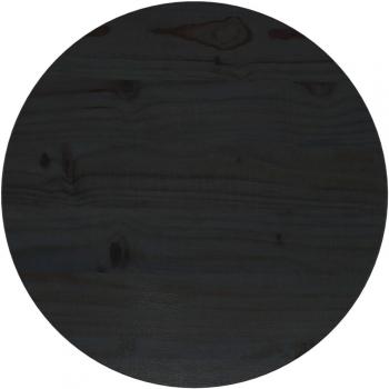 Tampo Redondo de Pinho Maciço Preto Ø40x2,5 cm