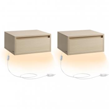 Tables de Chevet Murales, Style Moderne, Beige Naturel