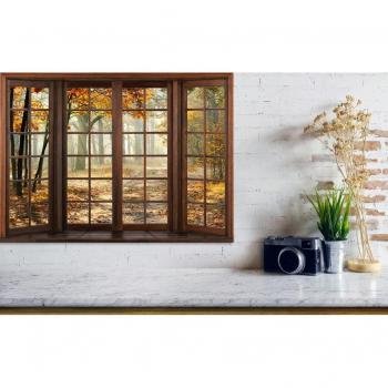 3D Nature Window Frame Wall Mural for Kids' Decor
