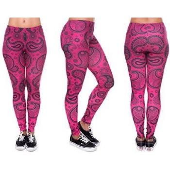 Damen Leggings Asilo – Pink Paisley Motive Hose (LEG‑086)