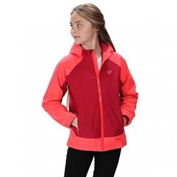 Veste imperméable enfant Regatta HURDLE III Dark Cerise/Neon Pink FR : XXS