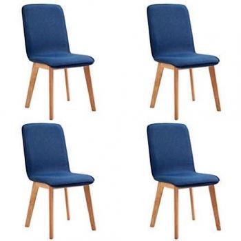 Chaises bleues à charnière, 4 pièces, pour salon et cuisine