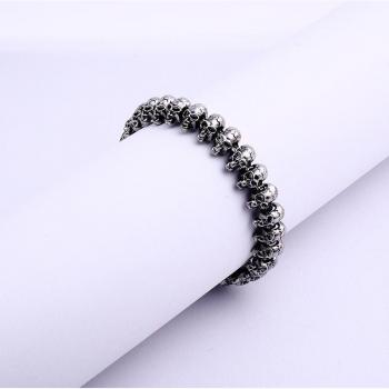 Brazalete de titanio con calavera para hombre y mujer
